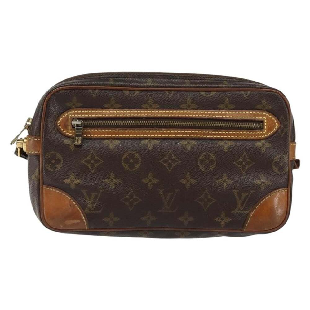 Louis Vuitton Monogram Marly Dragonne GM Clutch Bag Brown